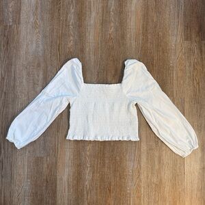 American eagle smocked white top size medium